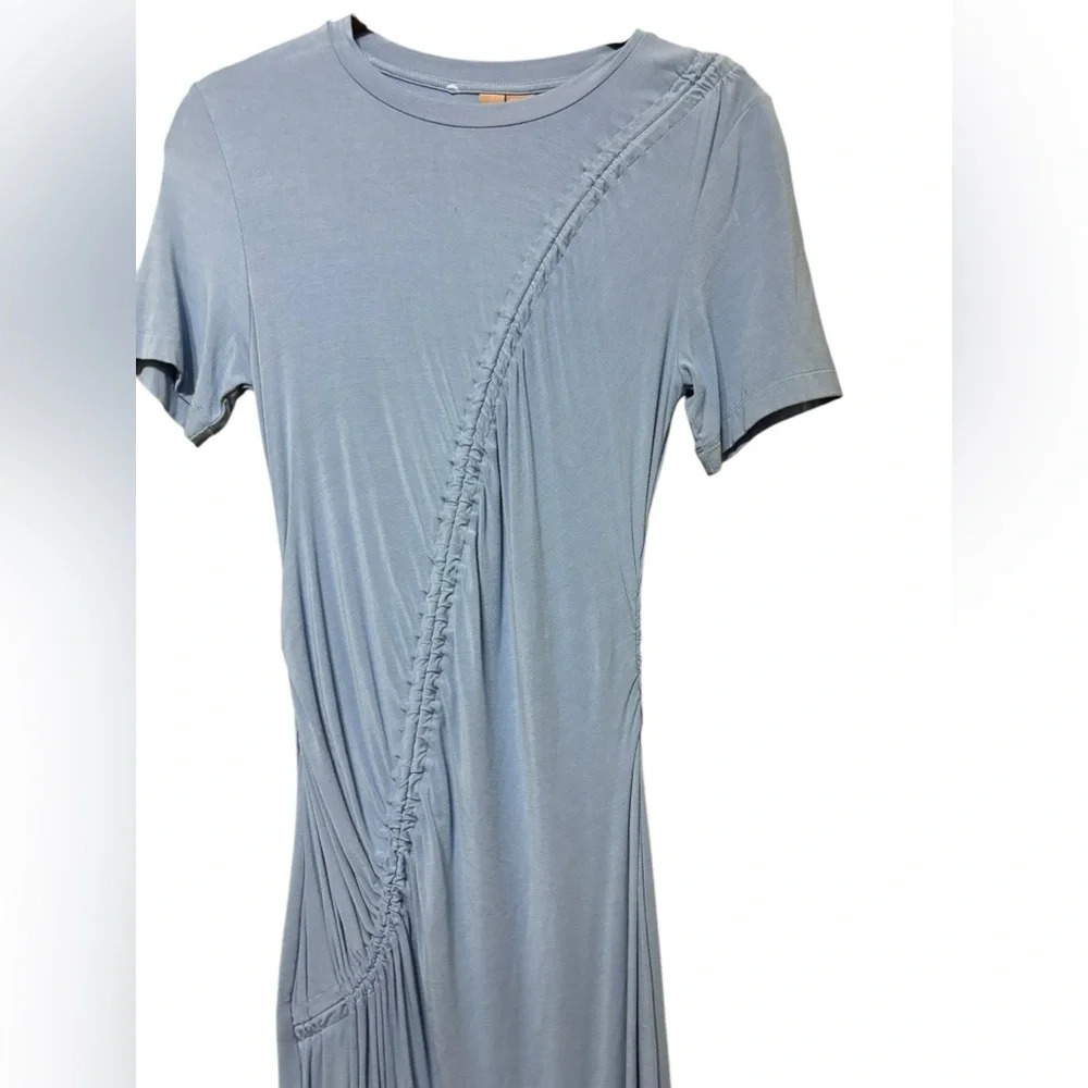 Sweaty Betty Blue Ambiance Ruched Tie Maxi Dress Grey Blue Short Sleeve Size XS - Picture 4 of 8